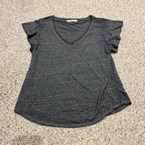 We the Free Effortless Short Sleeve Heather Gray Tee Sz L Casual Basic